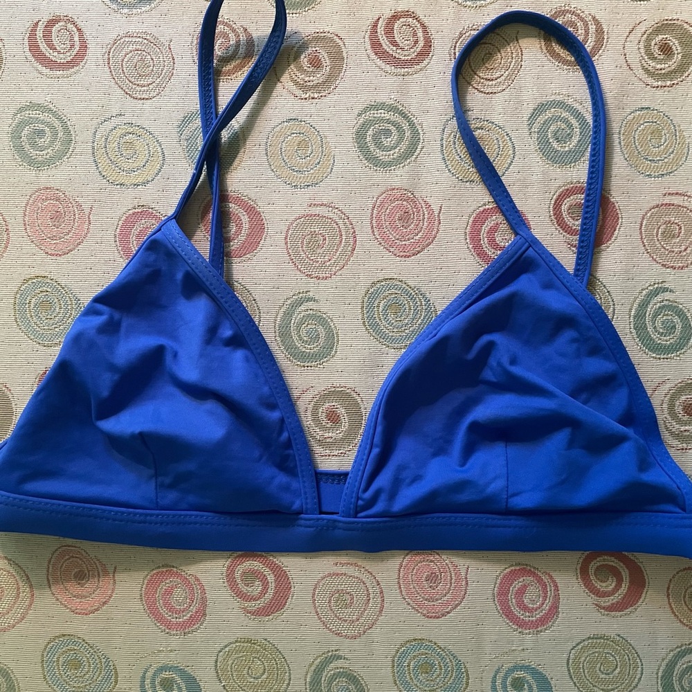 L*space blue triangle bikini top